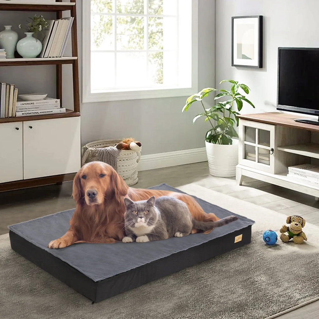 M L XL 2XL Dog Bed Jumbo Pet Orthopedic Bed Memory Foam Base Crate Mattess Cushion with Washable Cover Waterproof - Nestkin Store