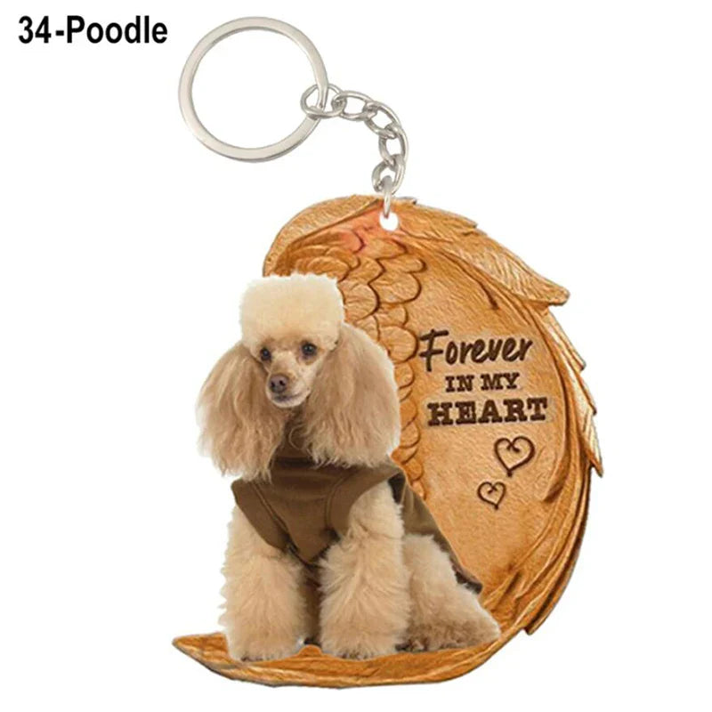 Dog Memorial Keychain - Forever In My Heart Angel Pendant Pet Jewelry Gift - Nestkin Store