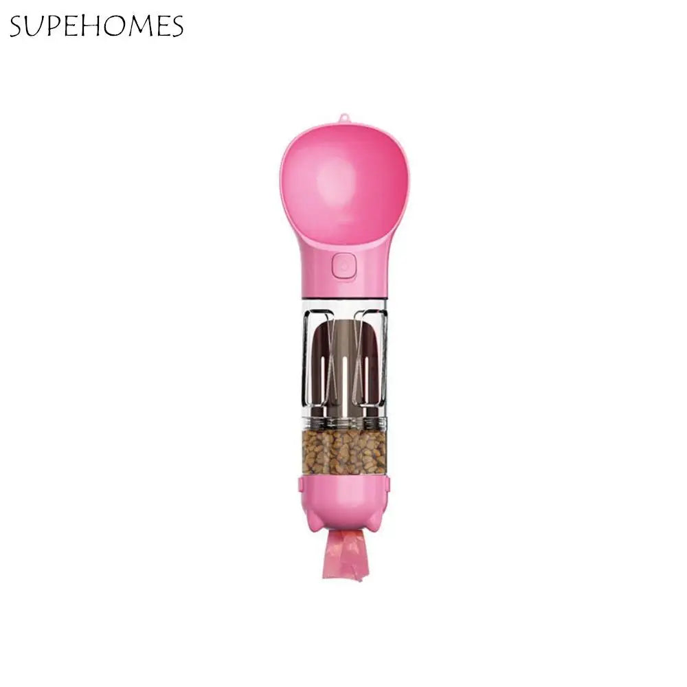 300/500ml Pet Water Food Dispenser 3 in 1 Leak Proof Pet Dog Water Bottle with Trash Bag Box and Shovel Dog Food Feeder Cat - Nestkin Store