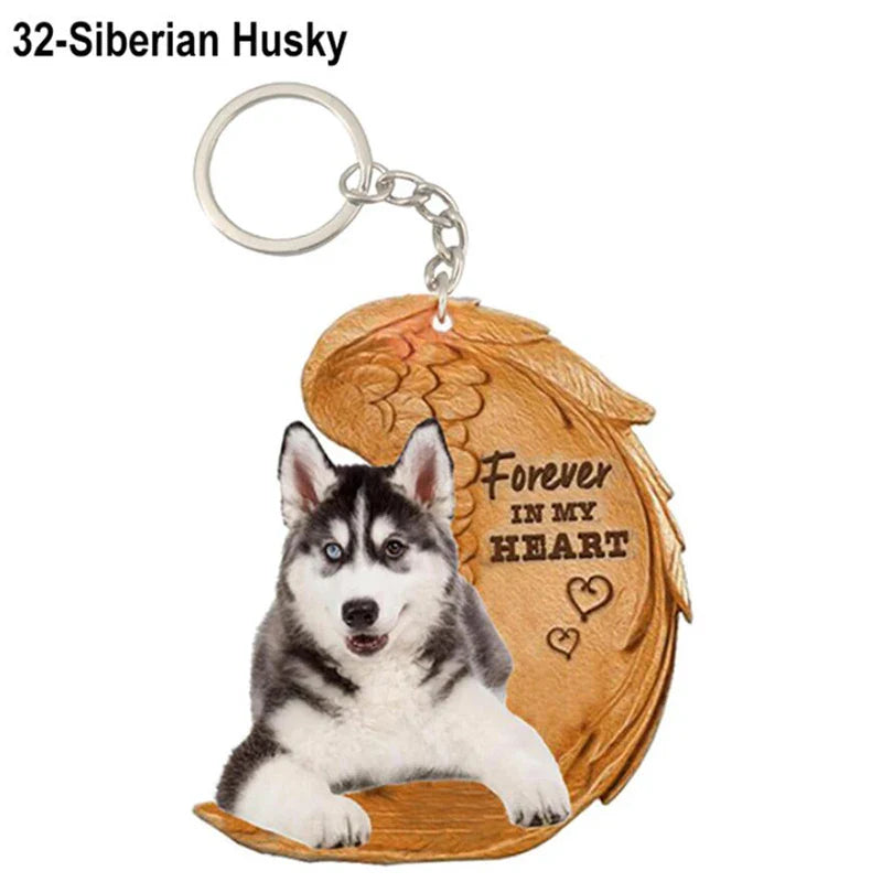 Dog Memorial Keychain - Forever In My Heart Angel Pendant Pet Jewelry Gift - Nestkin Store