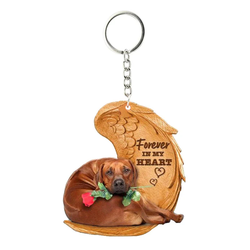 1 Piece 23 Style Dog Forever In My Heart  Angel Pendant Bag Key Chains Car Keychain Keyring  Pet Jewelry Gift For Women Girls - Nestkin Store