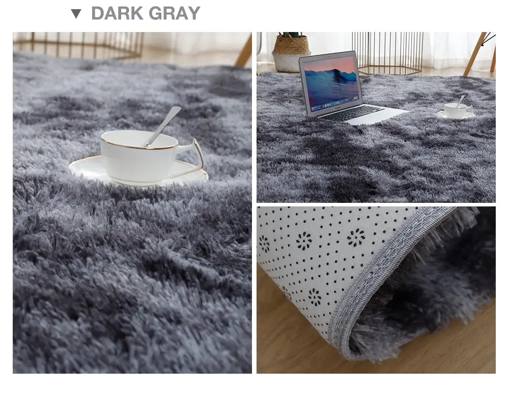 Gray Carpet for Living Room Plush Rug Bed Room Floor Fluffy Mats Anti-slip Home Decor Rugs Soft Velvet Carpets Kids Room Blanket - Nestkin Store