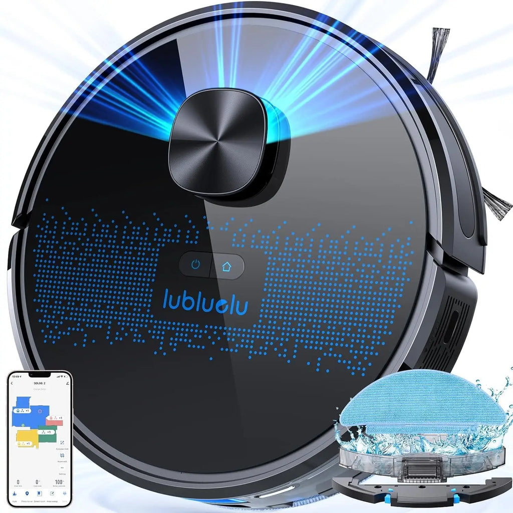 Lubluelu SL60D Robot Vacuum and Mop Combo - 4000Pa Suction, 150Mins Runtime, Quiet Operation, 10 No-Go Zones For Pet Hair Carpet - Nestkin Store