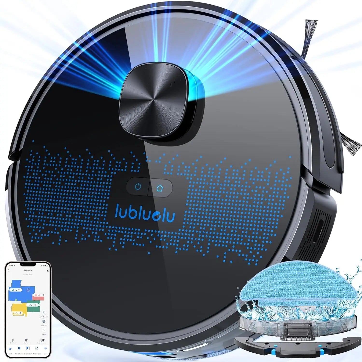 Lubluelu SL60D Robot Vacuum and Mop Combo - 4000Pa Suction, 150Mins Runtime, Quiet Operation, 10 No-Go Zones For Pet Hair Carpet - Nestkin Store
