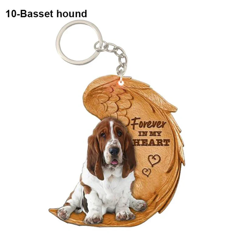 39 Style Cut Dog Forever In My Heart Angel Pendant Bag Keychain Car Key Chain Keyring Pet Jewelry Best Friends Gifts Accessories - Nestkin Store