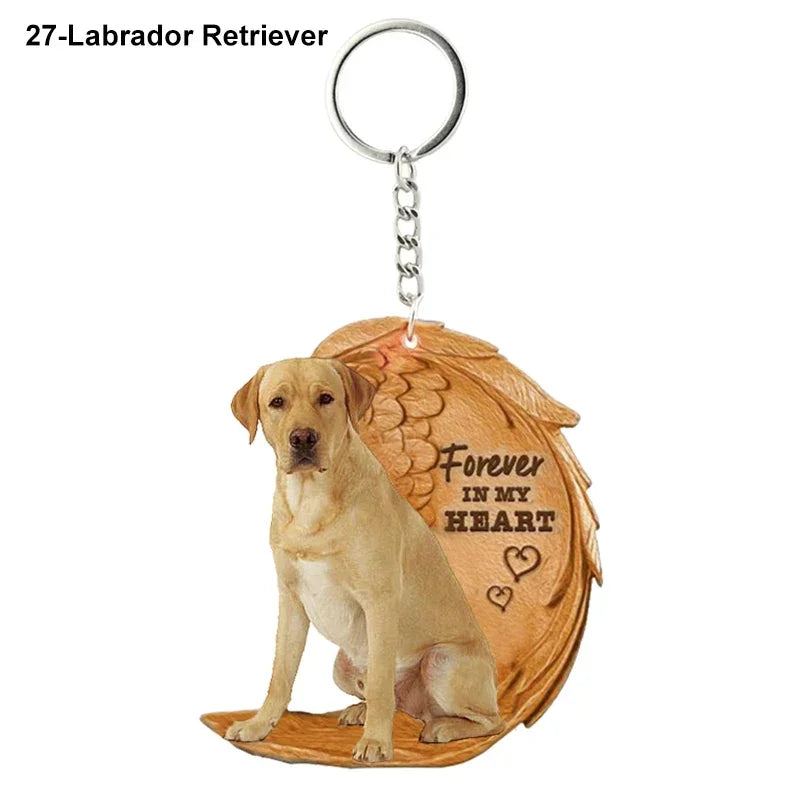1 Piece 23 Style Dog Forever In My Heart  Angel Pendant Bag Key Chains Car Keychain Keyring  Pet Jewelry Gift For Women Girls - Nestkin Store