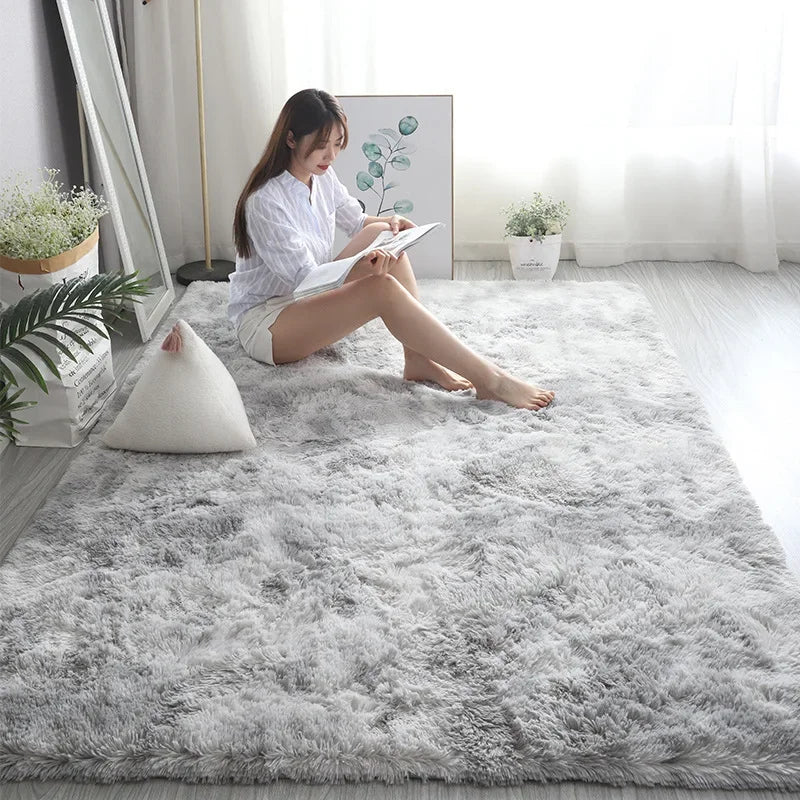 Gray Carpet for Living Room Plush Rug Bed Room Floor Fluffy Mats Anti-slip Home Decor Rugs Soft Velvet Carpets Kids Room Blanket - Nestkin Store
