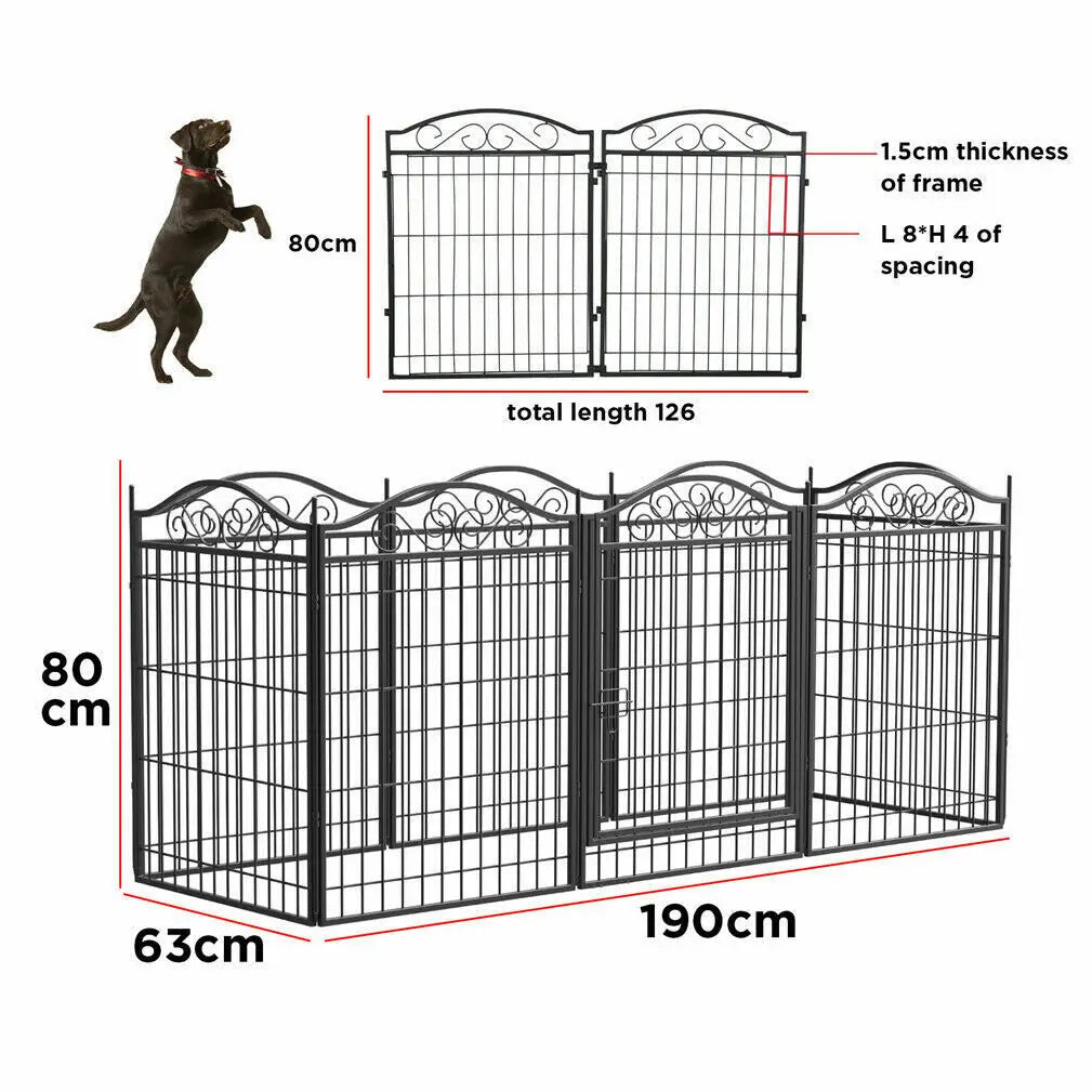 Heavy Duty Metal Dog Playpen, Foldable, 8 Panels, Pet, Animal, Kennel Pen, Fence with Gate for Indoor and Outdoor - Nestkin Store