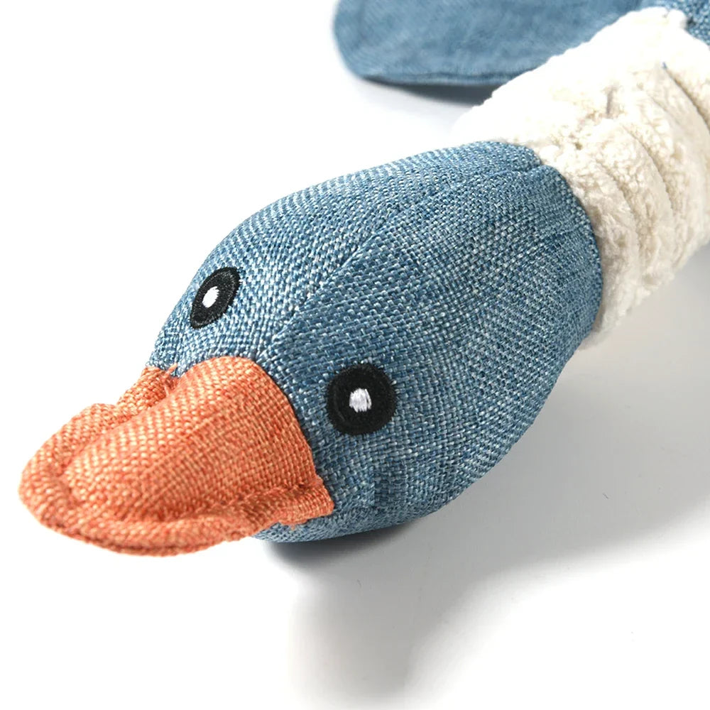 Cute Dog Plush Toys Pet Duck Squeak Toy for Puppy Sound Wild Goose Chew Toy for Small Middle Large Dogs Teeth Cleaning Toys - Nestkin Store