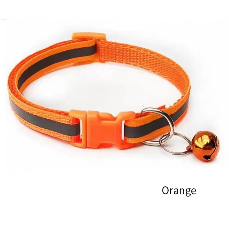 1PC Colors Reflective Breakaway Cat Collar Neck Ring Necklace Bell Pet Products Safety Elastic Adjustable Pet Reflective Collar - Nestkin Store