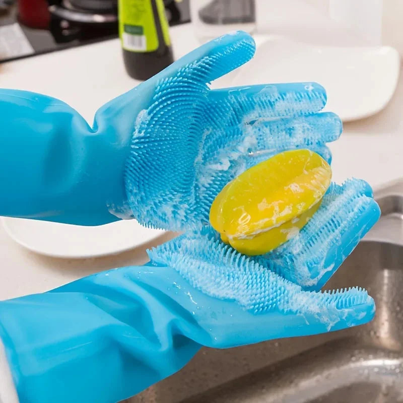 Pet Grooming Cleaning Gloves Dog Cat Bathing Shampoo Glove Scrubber Magic Dishwashing Cleanner Sponge Silicon Hair Removal Glove - Nestkin Store