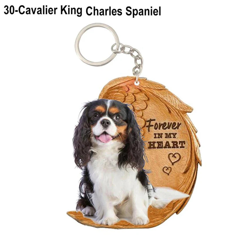 Dog Memorial Keychain - Forever In My Heart Angel Pendant Pet Jewelry Gift - Nestkin Store