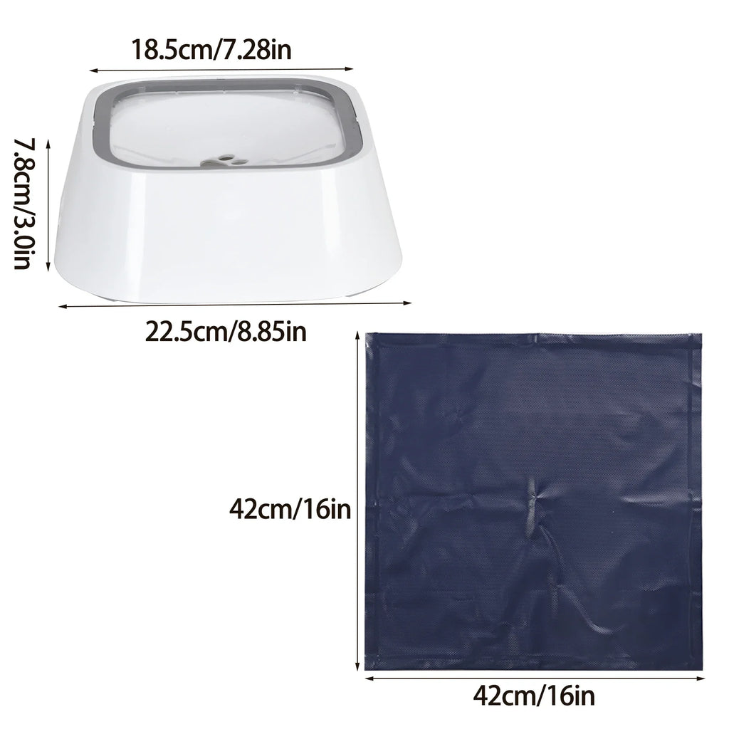 Water Feeder Bowl with Waterproof Cloth Mat, Floating Pet Dog Drinking Bowl, Splash-Free Plastic Dispenser - Nestkin Store