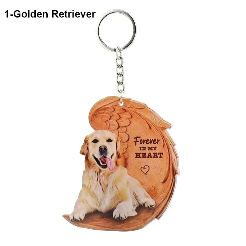 1 Piece 23 Style Dog Forever In My Heart  Angel Pendant Bag Key Chains Car Keychain Keyring  Pet Jewelry Gift For Women Girls - Nestkin Store