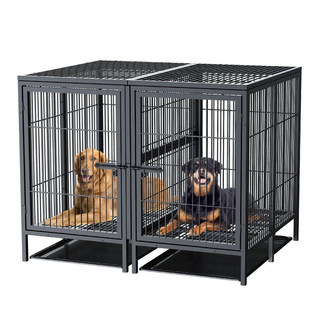 Jumbo Large Metal Pet Playpen, Kennel House with Steel Lock and Removable Trays, Heavy Duty Dog Cage - Nestkin Store
