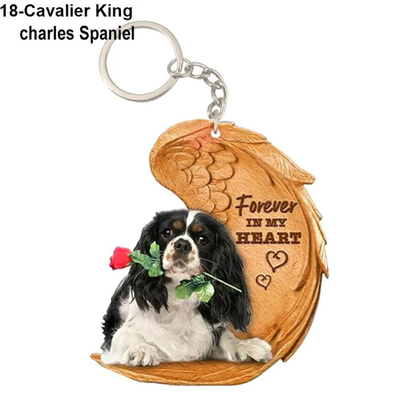 Dog Memorial Keychain - Forever In My Heart Angel Pendant Pet Jewelry Gift - Nestkin Store
