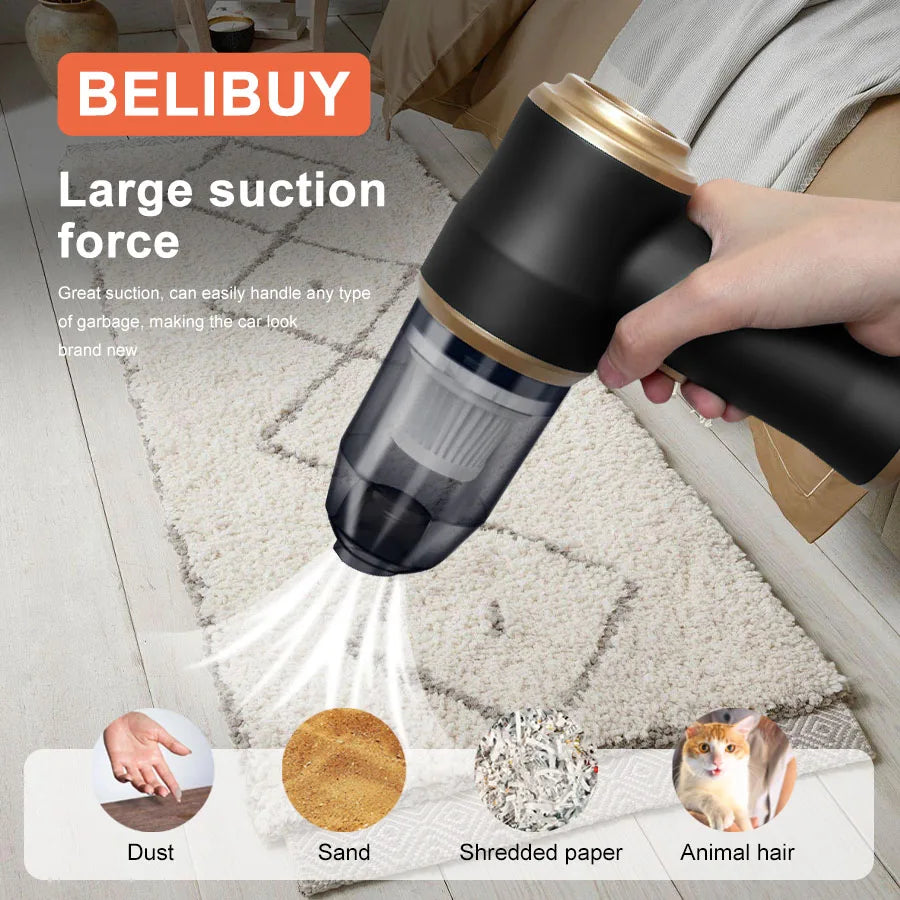 BELIBUY Wireless Car Vacuum Cleaner for Cleaning Bedroom Carpets Portable High Power Function Home Appliance Cleaning Machine - Nestkin Store