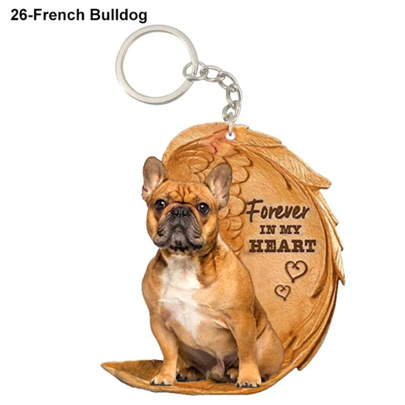 39 Style Cut Dog Forever In My Heart Angel Pendant Bag Keychain Car Key Chain Keyring Pet Jewelry Best Friends Gifts Accessories - Nestkin Store