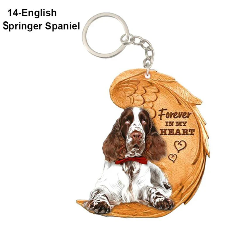 39 Style Cut Dog Forever In My Heart Angel Pendant Bag Keychain Car Key Chain Keyring Pet Jewelry Best Friends Gifts Accessories - Nestkin Store