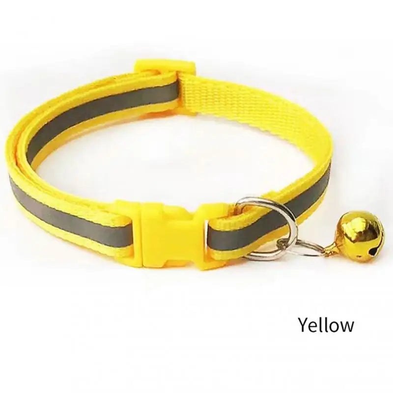 1PC Colors Reflective Breakaway Cat Collar Neck Ring Necklace Bell Pet Products Safety Elastic Adjustable Pet Reflective Collar - Nestkin Store
