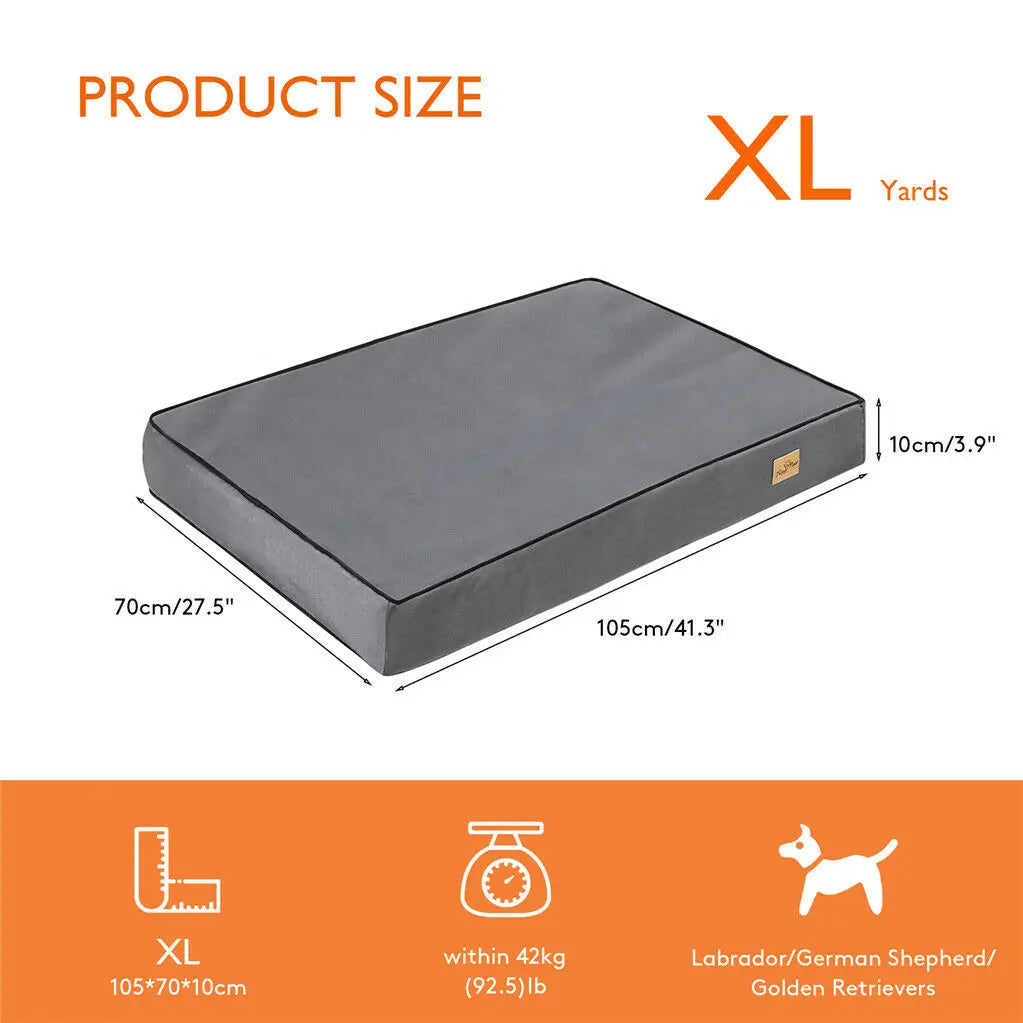 M L XL 2XL Dog Bed Jumbo Pet Orthopedic Bed Memory Foam Base Crate Mattess Cushion with Washable Cover Waterproof - Nestkin Store
