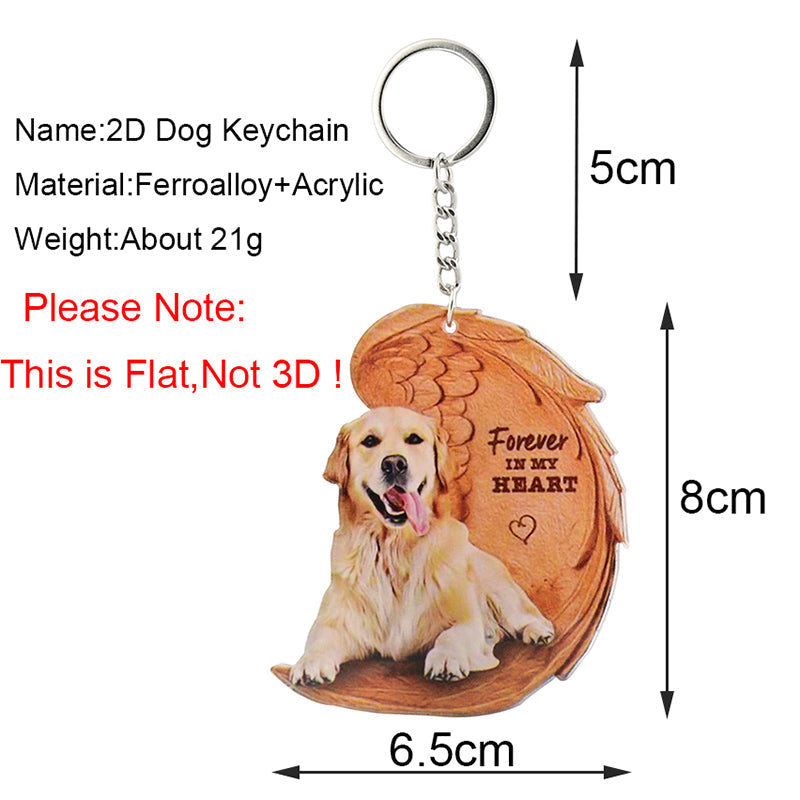 1 Piece 23 Style Dog Forever In My Heart  Angel Pendant Bag Key Chains Car Keychain Keyring  Pet Jewelry Gift For Women Girls - Nestkin Store