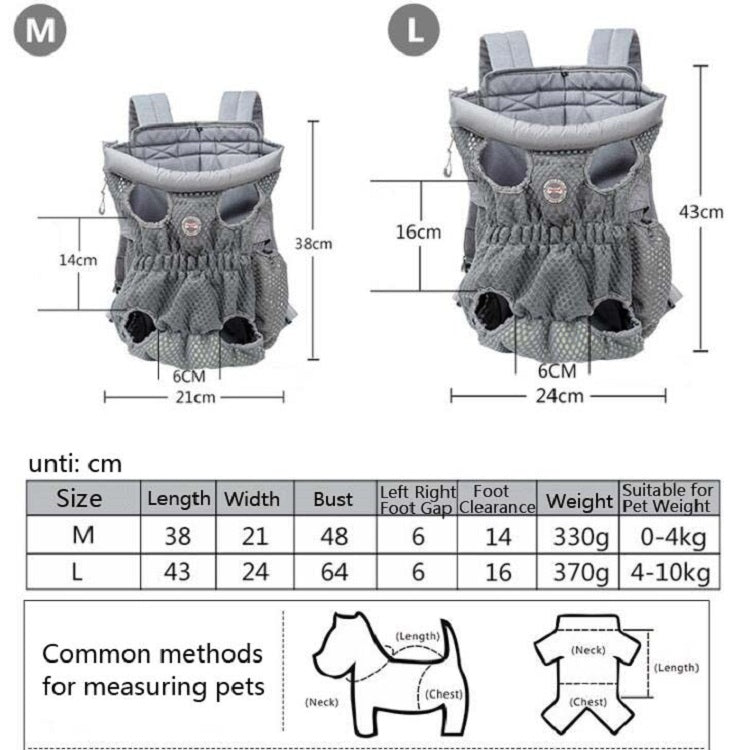 Doglemi Pet Outing Backpack Dog Shoulder Chest Bag Breathable Mesh Dog Cat Bag - Nestkin Store