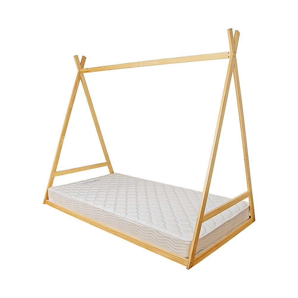 NNEDSZ Kids Tent Montessori Toddler Floor Bed Wooden Bedframe