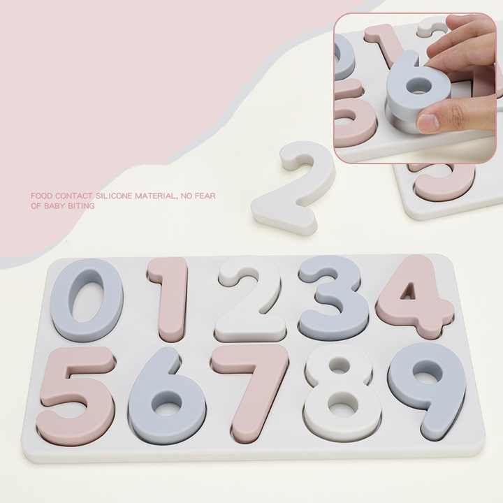 NNEDSZ Colorful Silicone Early Learning Number Puzzle Board for Kids – Food-Grade Silicone, Safe and Durable, Montessori Educational Toy