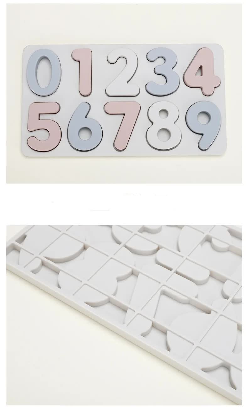 NNEDSZ Colorful Silicone Early Learning Number Puzzle Board for Kids – Food-Grade Silicone, Safe and Durable, Montessori Educational Toy