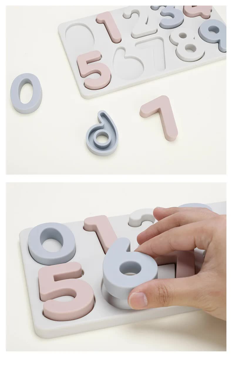 NNEDSZ Colorful Silicone Early Learning Number Puzzle Board for Kids – Food-Grade Silicone, Safe and Durable, Montessori Educational Toy