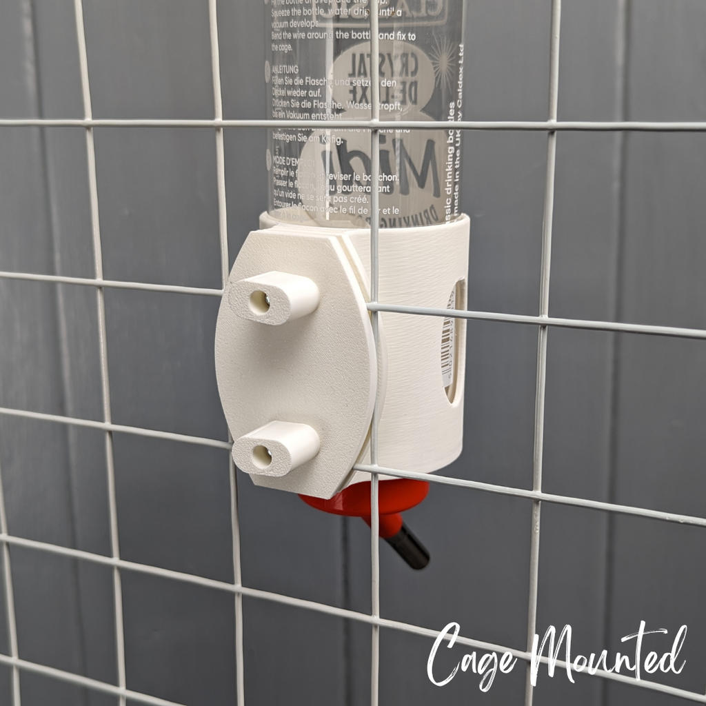 SINGLE Cage/Wall Mounted Water Bottle Holder - White - TRADE-2