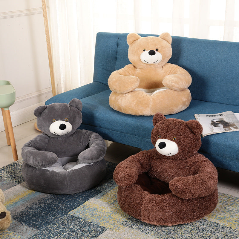 Detachable And Washable Hug Bear Pet Nest Round Shape Keeps Warm And Comfortable - Nestkin Store