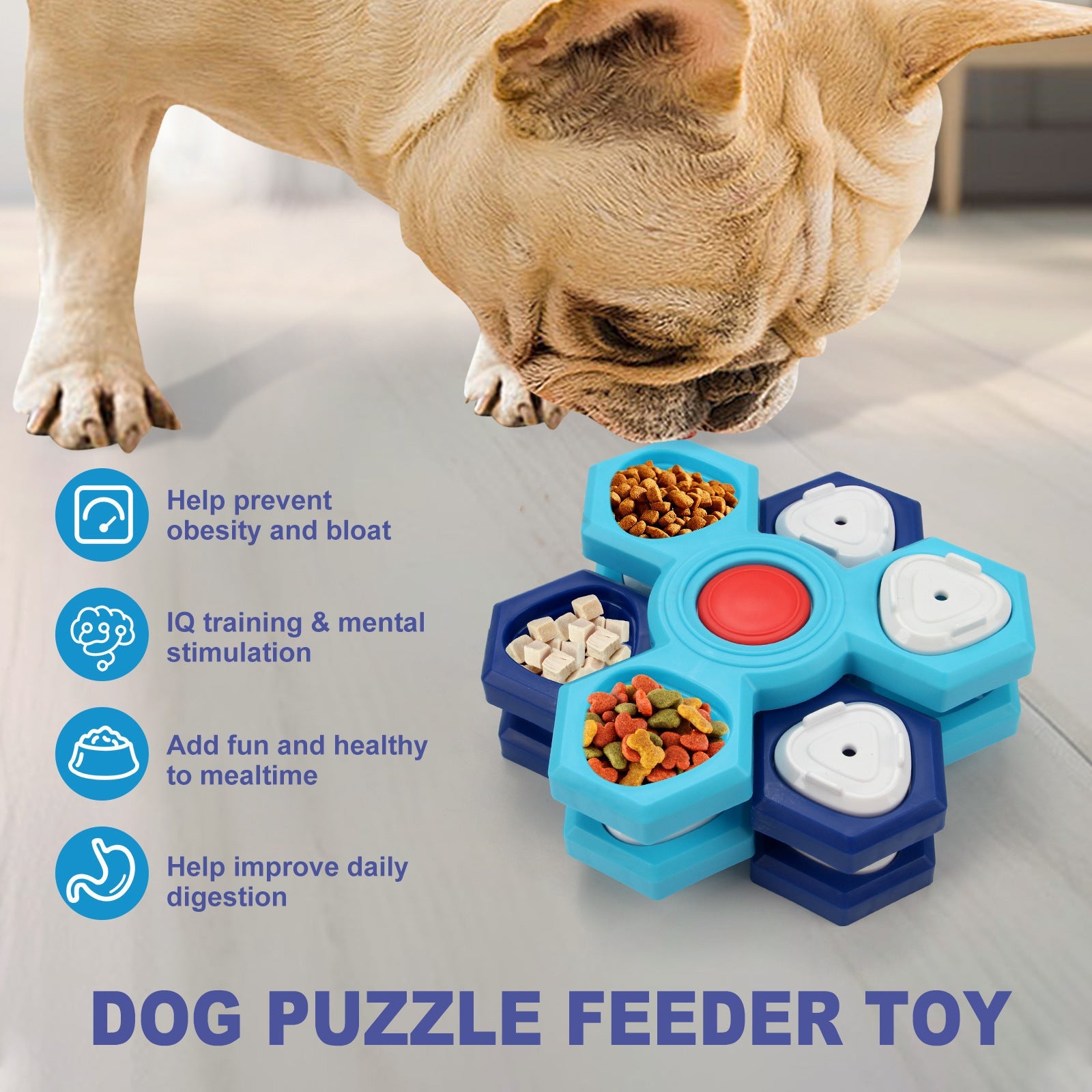 4 Layers Slow Feeder Puzzle Dog Bowls Assemble Slow Eating Bowl For Dogs Non-slip Interactive Dog Puzzle Game Slow Bowl Pet Products - Nestkin Store