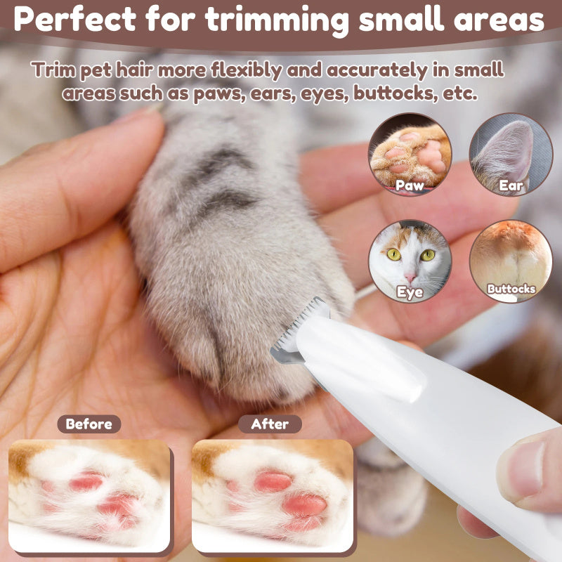 Pets Dog Paw Trimmer With LED Light Fully Waterproof Pet Hair Trimmer With LED Display Dog Clippers For Grooming Widen Blade - Nestkin Store