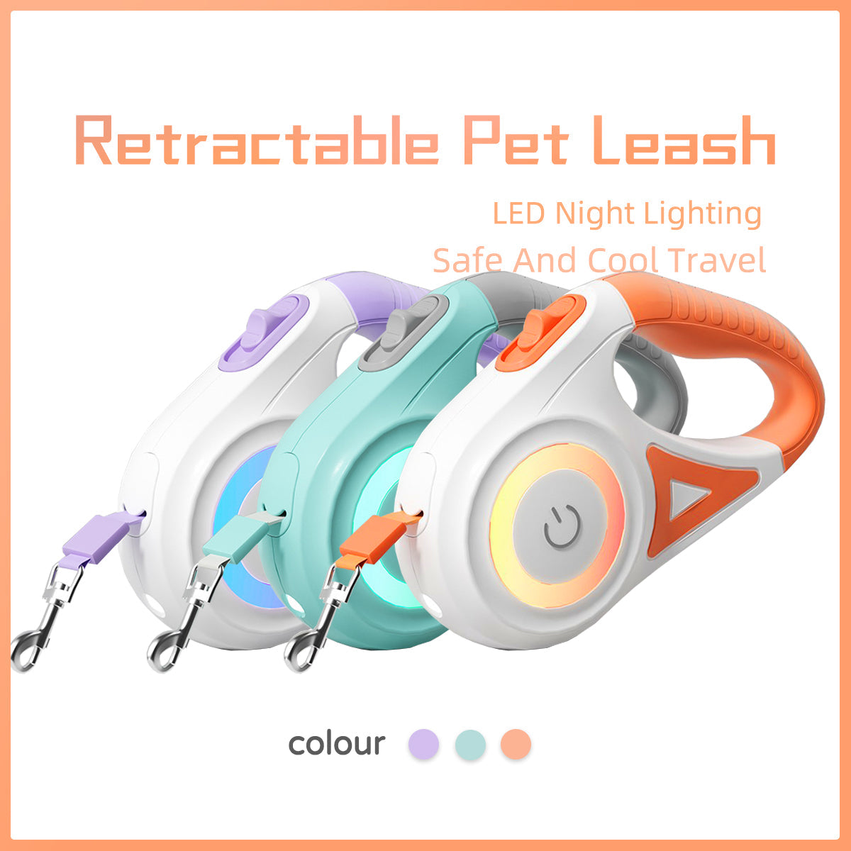Dog Leash Retractable Leash And Dog Collar Spotlight Automatic Pet Dog Cat Traction Rope For Small Medium Dogs Pet Product - Nestkin Store