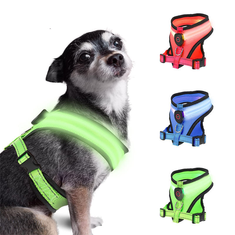 Pet Supplies Rechargeable Mesh LED Lighted Dog Harness - Nestkin Store