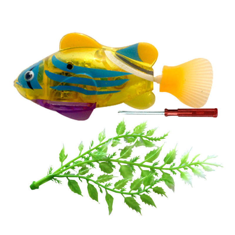 Pet Fish Electronic Cat Toys With Grass LED Light Toys - Nestkin Store