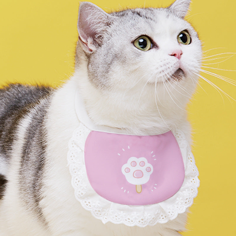 Pet Cat Supplies Saliva Towel Collar Bib Cute - Nestkin Store