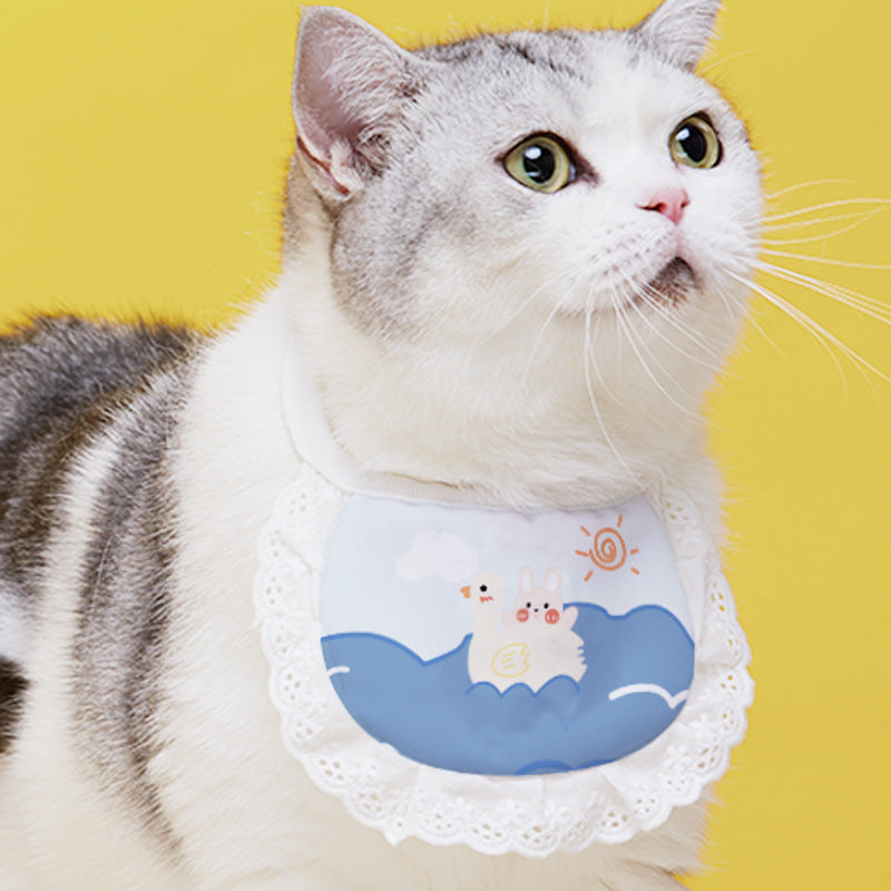 Pet Cat Supplies Saliva Towel Collar Bib Cute - Nestkin Store