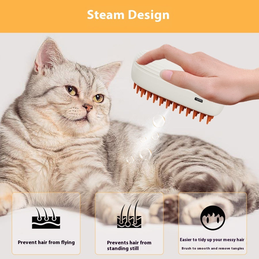 USB Rechargeable Pets Steam Brush Spray Massage Comb Pet Grooming Tools Cat Steam Comb Pet Products - Nestkin Store