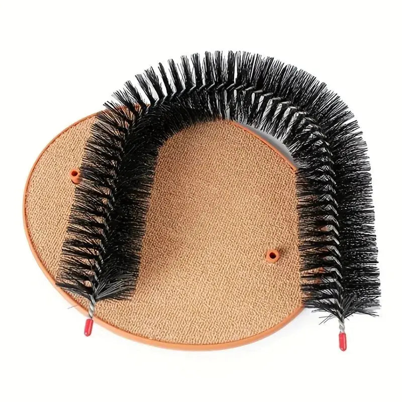 Cat Toy Arch Self Groome Pamper Feline with A Massage Grooming Rubbing Brush with Scratching Pad Toy for Cats Interactive Toys - Nestkin Store