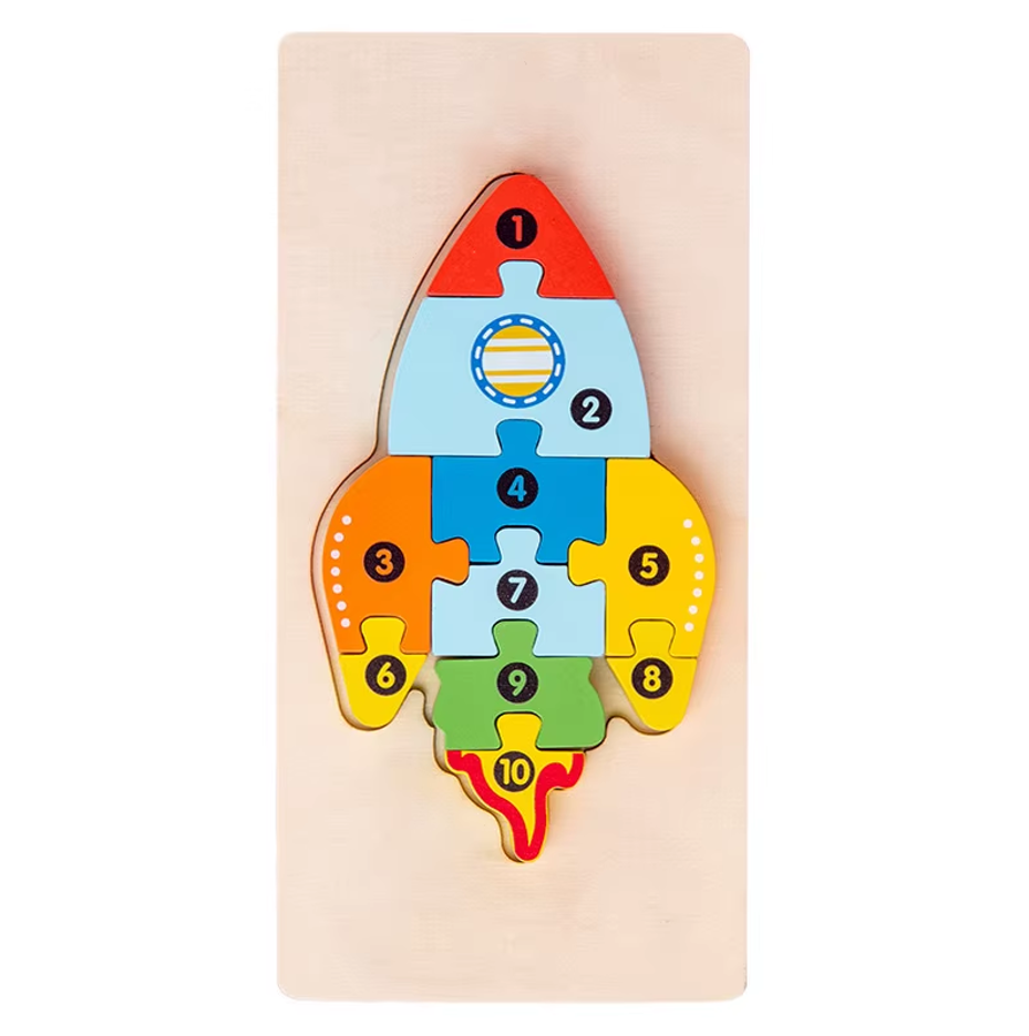 Wooden 3D Buckle Puzzle Cartoon Pattern Early Education Cognition Kid's Intellectual Development Toys Classical Wooden Puzzle.