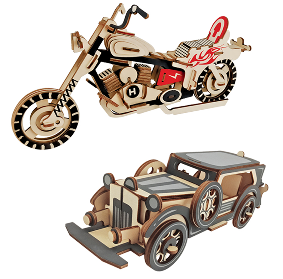 DIY Kids Enfant Jigsaw Early Educational Car Model Mechanical 3D Car Motorcycle HD or Car Toys
