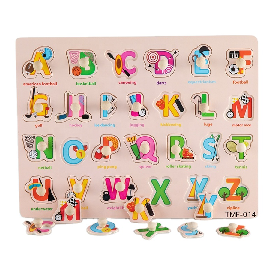 Wooden Toys for Children Kids Wooden Alphabet Number Puzzle Baby Colorful Letter Digital Geometric Educational Toy for Toddler