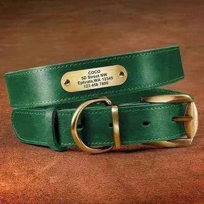 Luxury Leather Dog Collar with Personalised Engraving