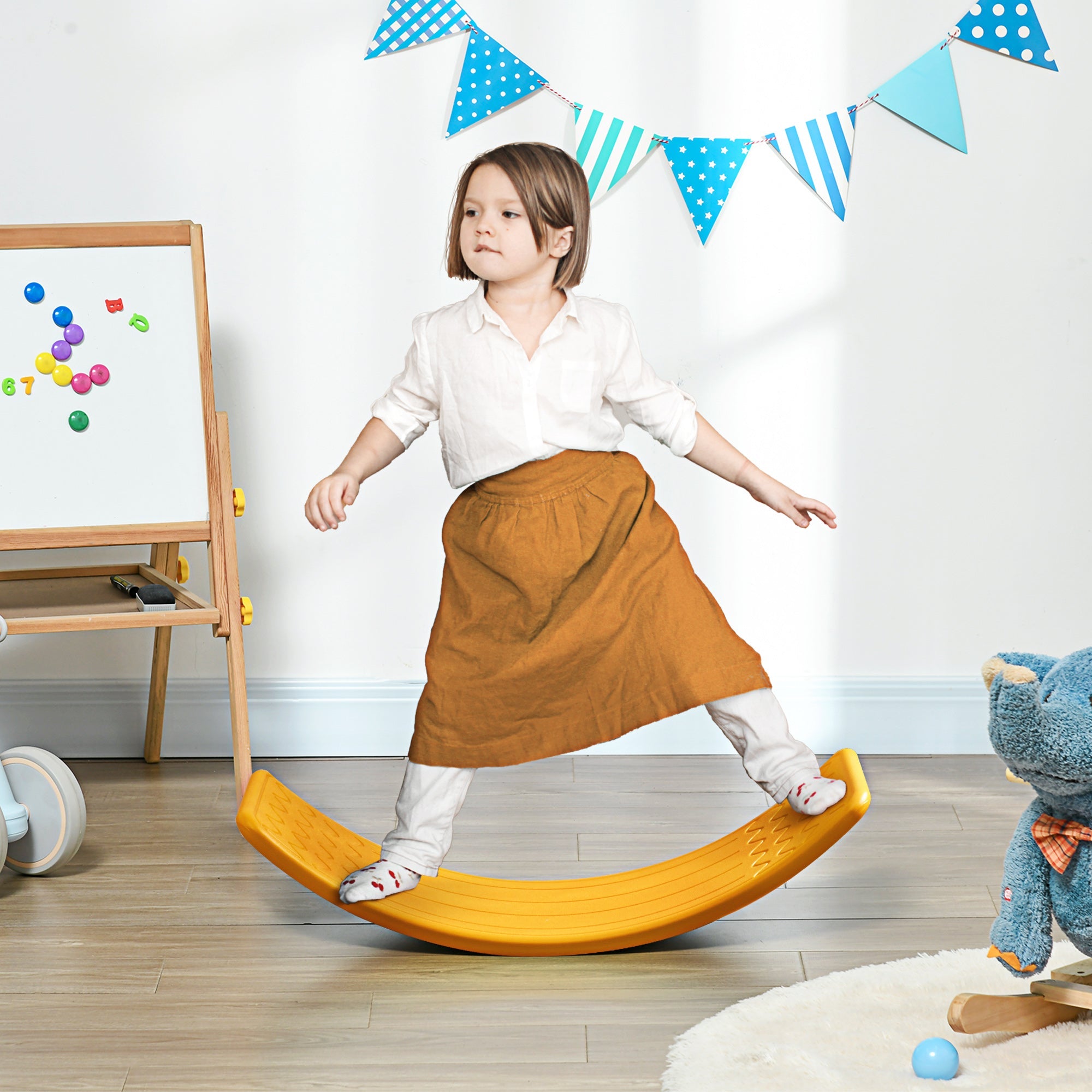 Balance Board Montessori Toy for Kids Ages 3-6 - Orange